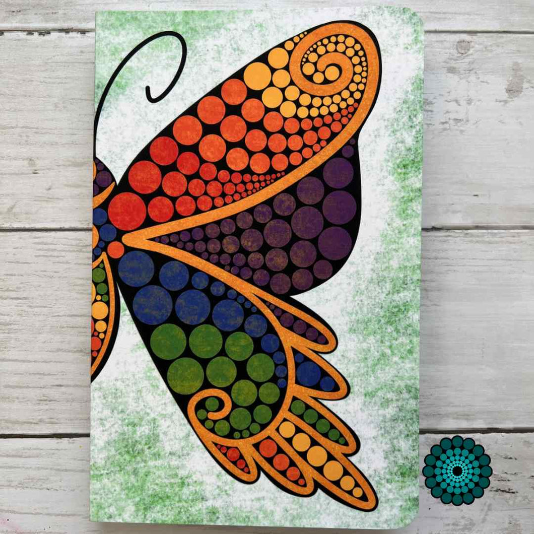 Rainbow Butterfly Flat Notebook