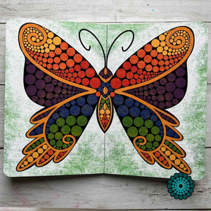 Rainbow Butterfly Flat Notebook