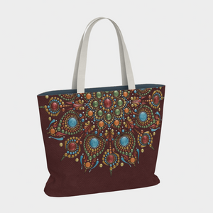 Autumnal Equinox Mandala Lined Tote Bag