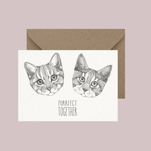 Purrfect Together - Pun Greeting Card