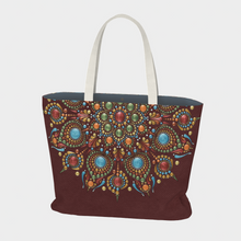 Load image into Gallery viewer, Autumnal Equinox Mandala Lined Tote Bag
