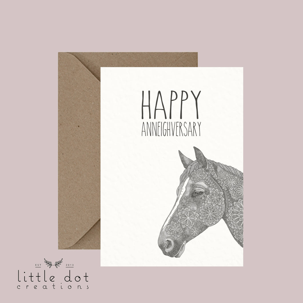 Happy Anneighversary - Pun Greeting Card