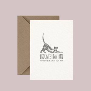 Procatstination - Pun Greeting Card